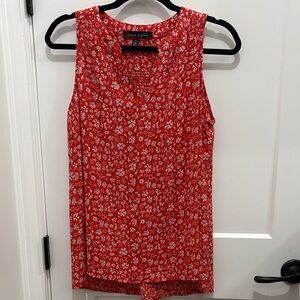 Chic Red Floral Tank Top